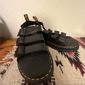 Dr. Martens Black Leather Sandals AW004
